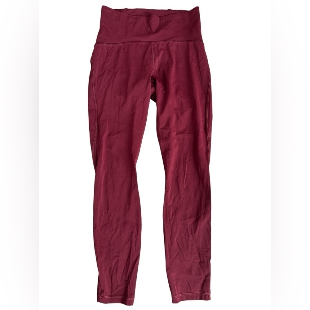 Lululemon Invigorate High-Rise Legging with Mesh Side in Red Merlot 6